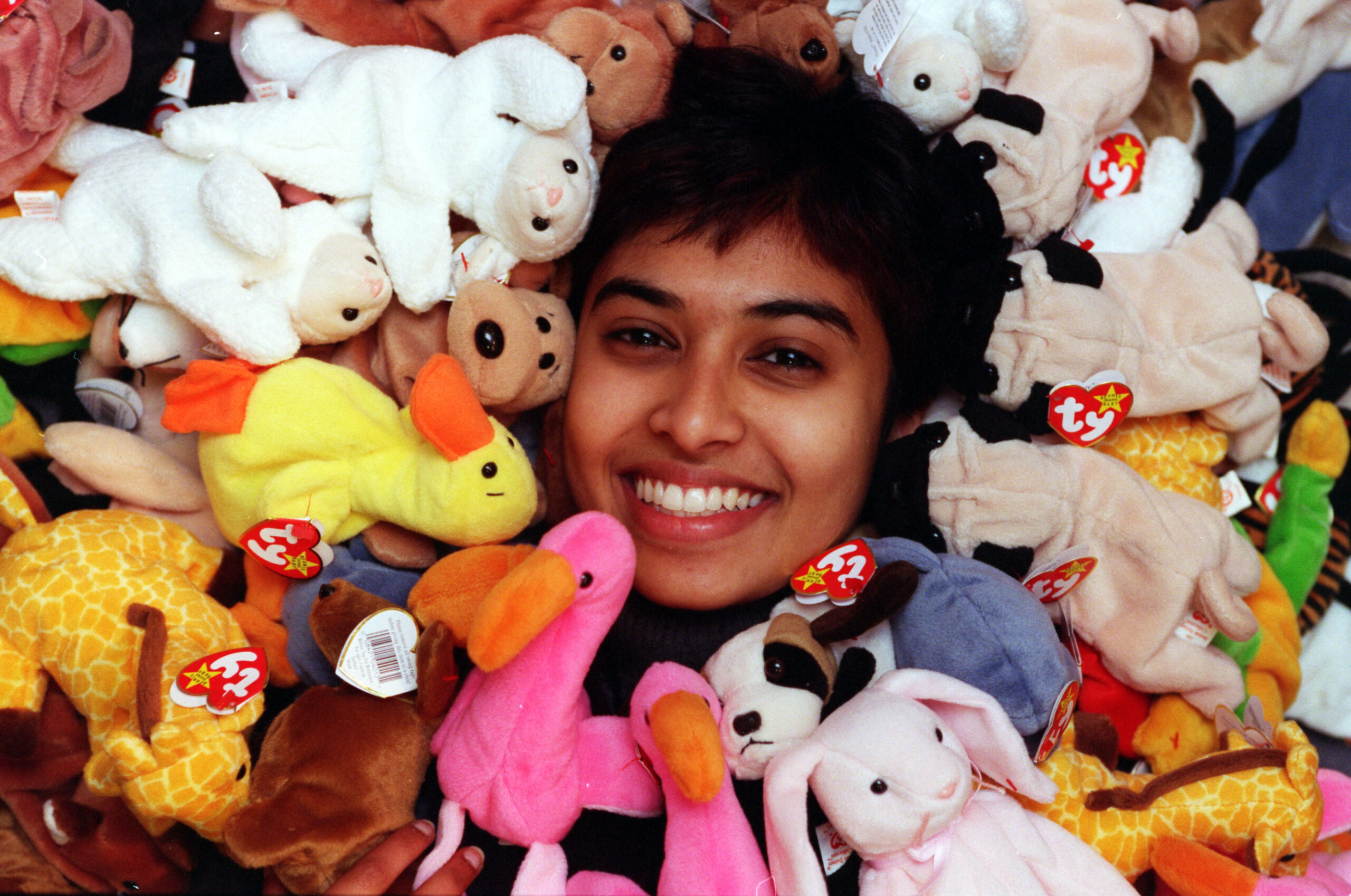 Nawshika Ganegama....pictured With The Next Big Craze In Children's Toys...'beanie Babies'. Americans Are Flying In From The States To Place Orders For The Limited Edition Toys At A5.99.