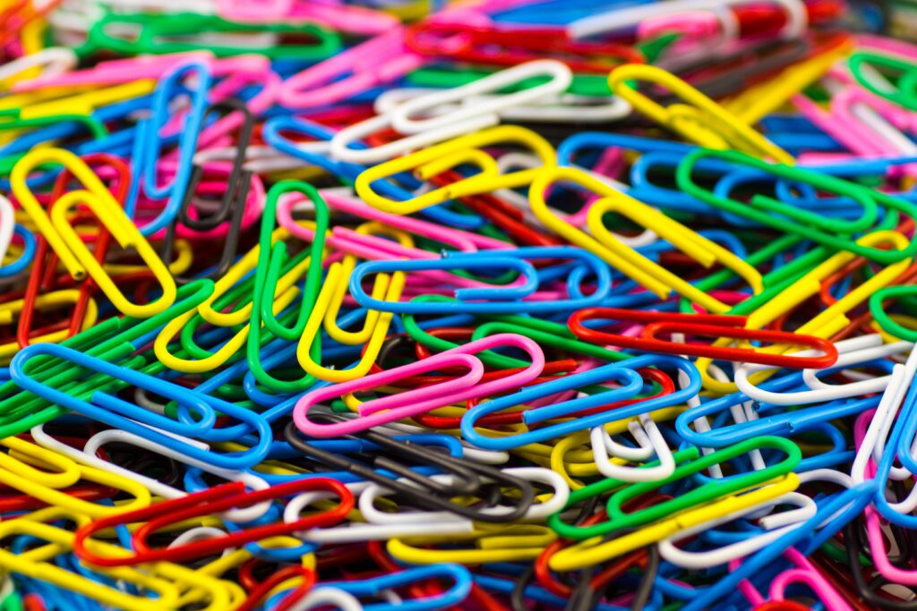 Multicolored paper clip