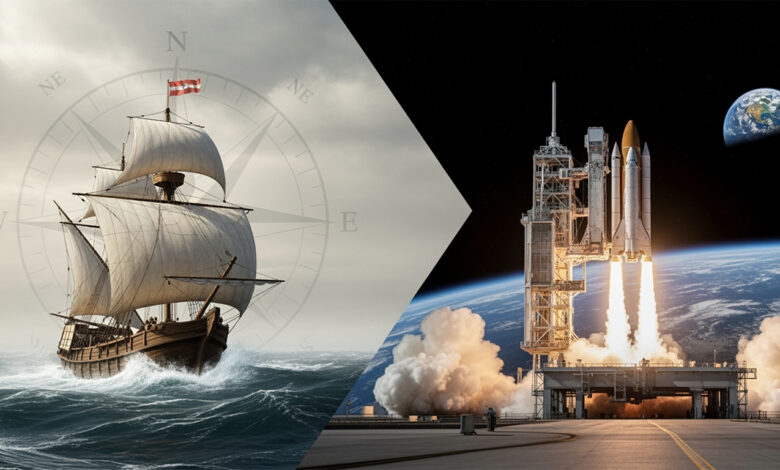 Sea exploration and space exploration